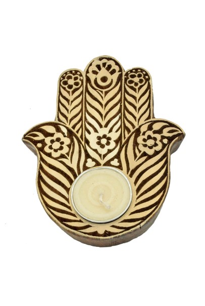 Floral Hamsa Tealight Candle Holder Floral Hamsa Tealight Candle Holder